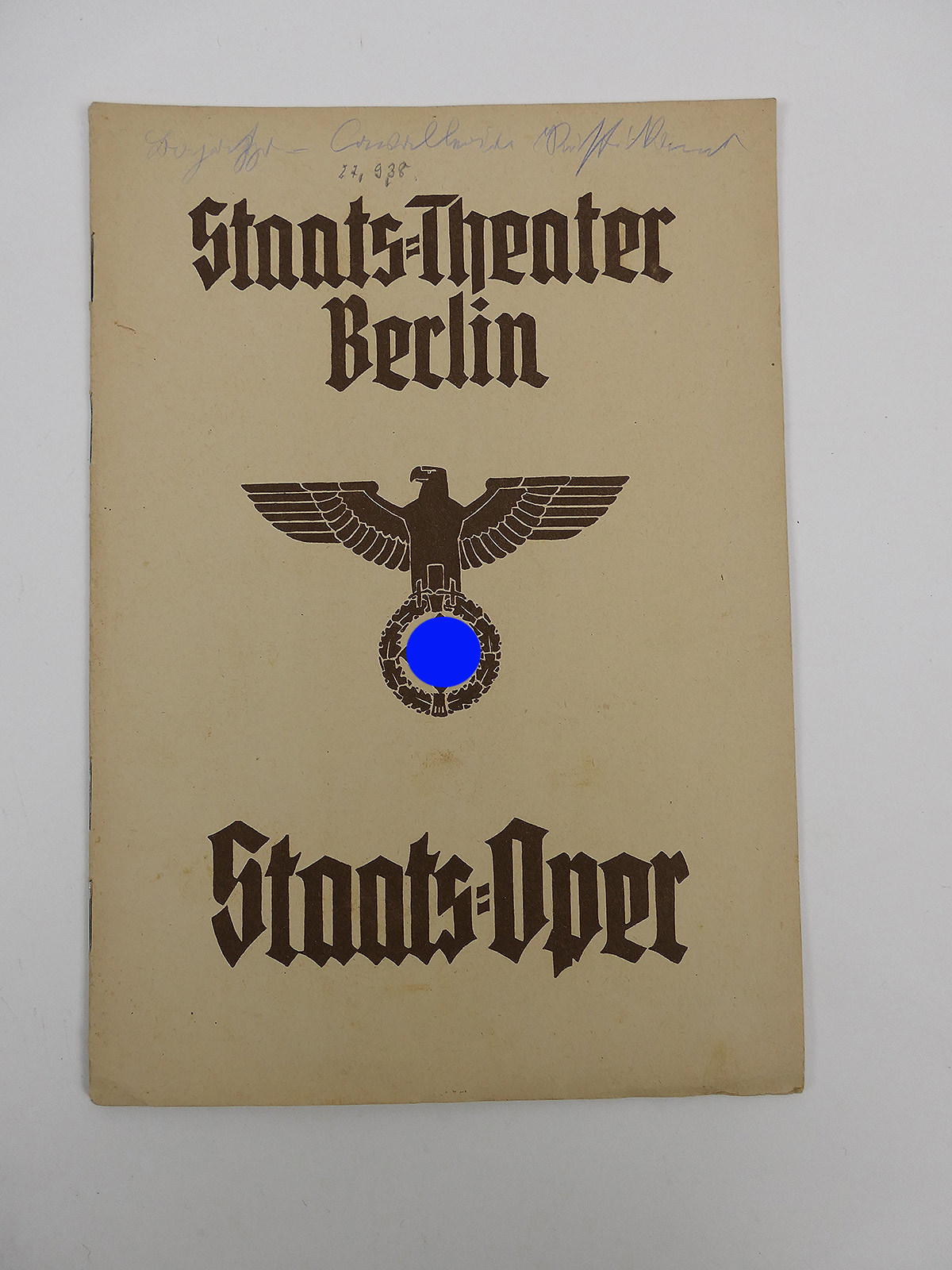 P1635660 Deutsches Reich Programmheft Oper Staatsoper Staatstheater Berlin Cavalleria Rusticana Bajazzo 1938