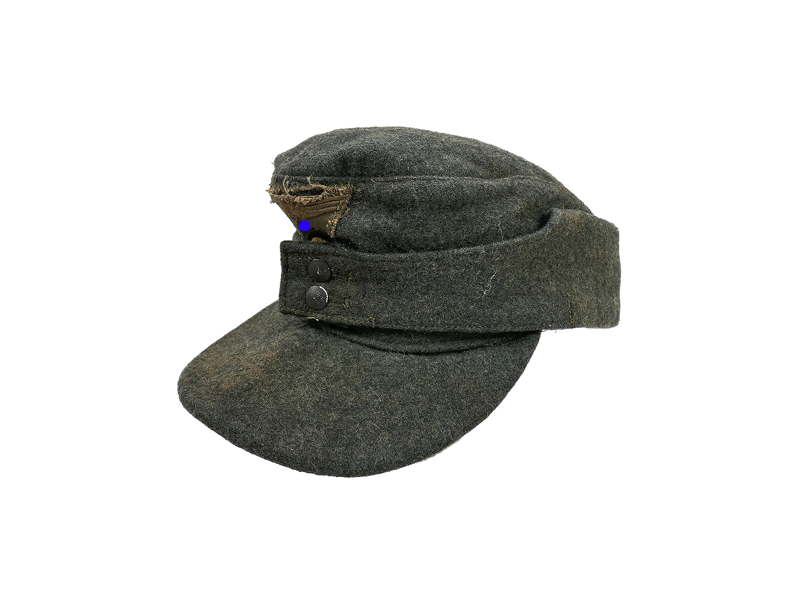 Antike M43 Feldmütze Wehrmacht Original Italienisches Wolltuch / Original Trapez Effekten Gr.58