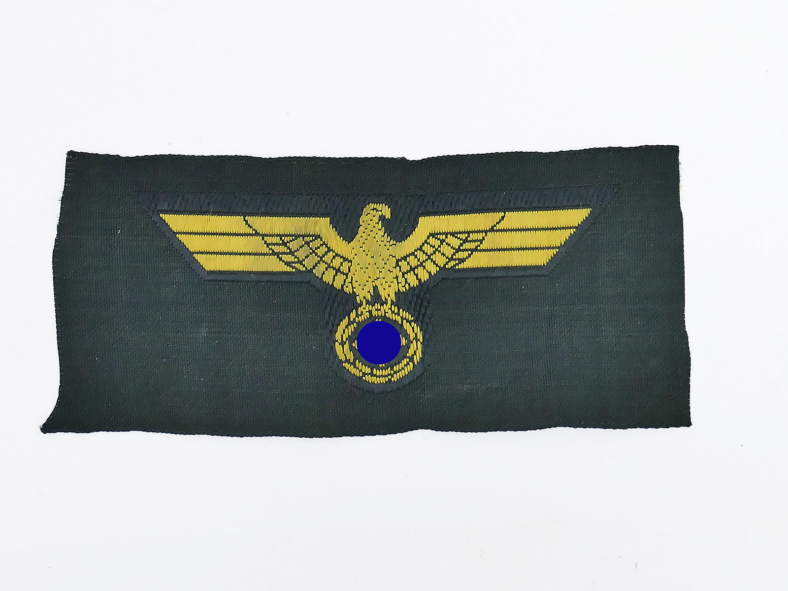Original Kriegsmarine Küstenartillerie Mützenadler gewebt auf M36 Grund Schiffchen Feldmütze