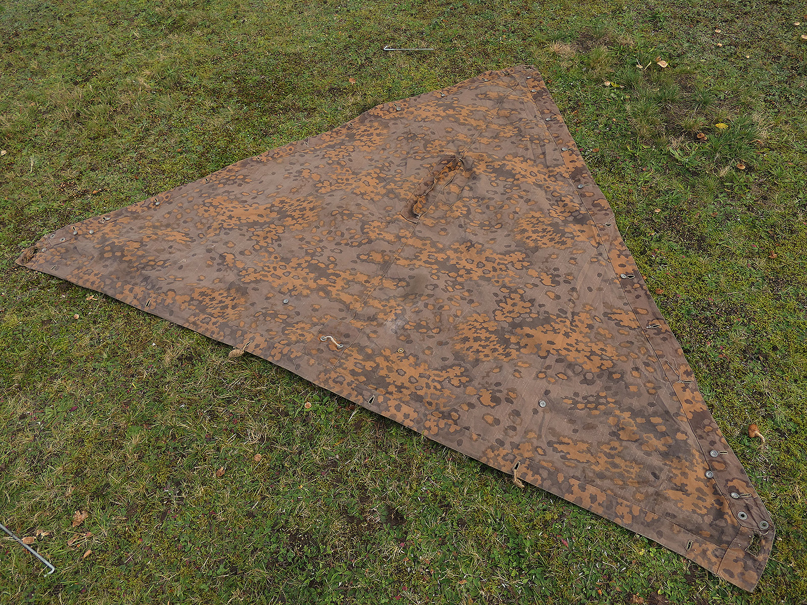 #B/ Waffen SS Original Zeltplane Eichenlaub Zeltbahn Tarnzeltbahn BATTLE WORN