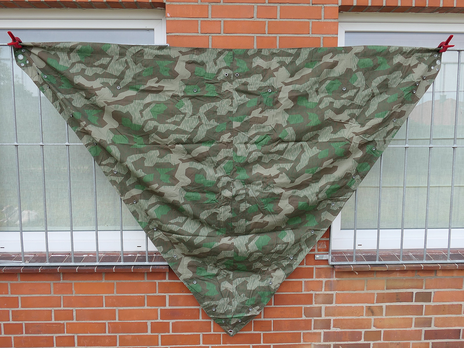 Einzelstück Wehrmacht Zeltplane splittertarn Reproduktion Zeltbahn Splinter Dreieckszeltbahn WK2