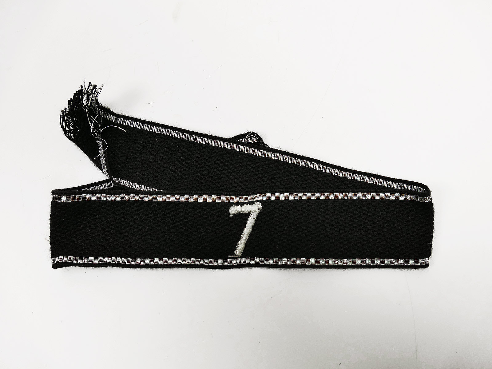 Allgemeine SS Ärmelband " 7 " Ärmelstreifen gestickt für schwarze Uniform M32