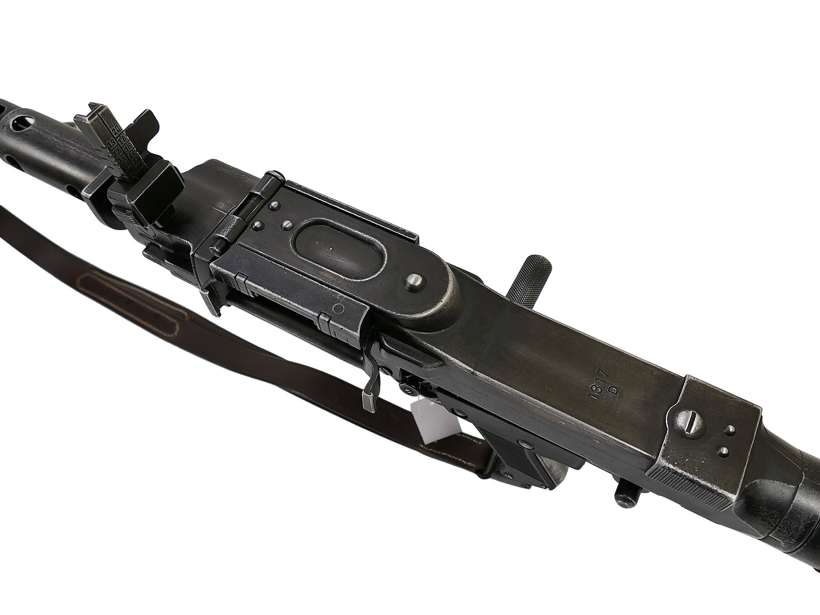 Wehrmacht Maschinengewehr MG34 Deko Modell Filmwaffe Metall mit Holz Schulterstütze und Trageriemen