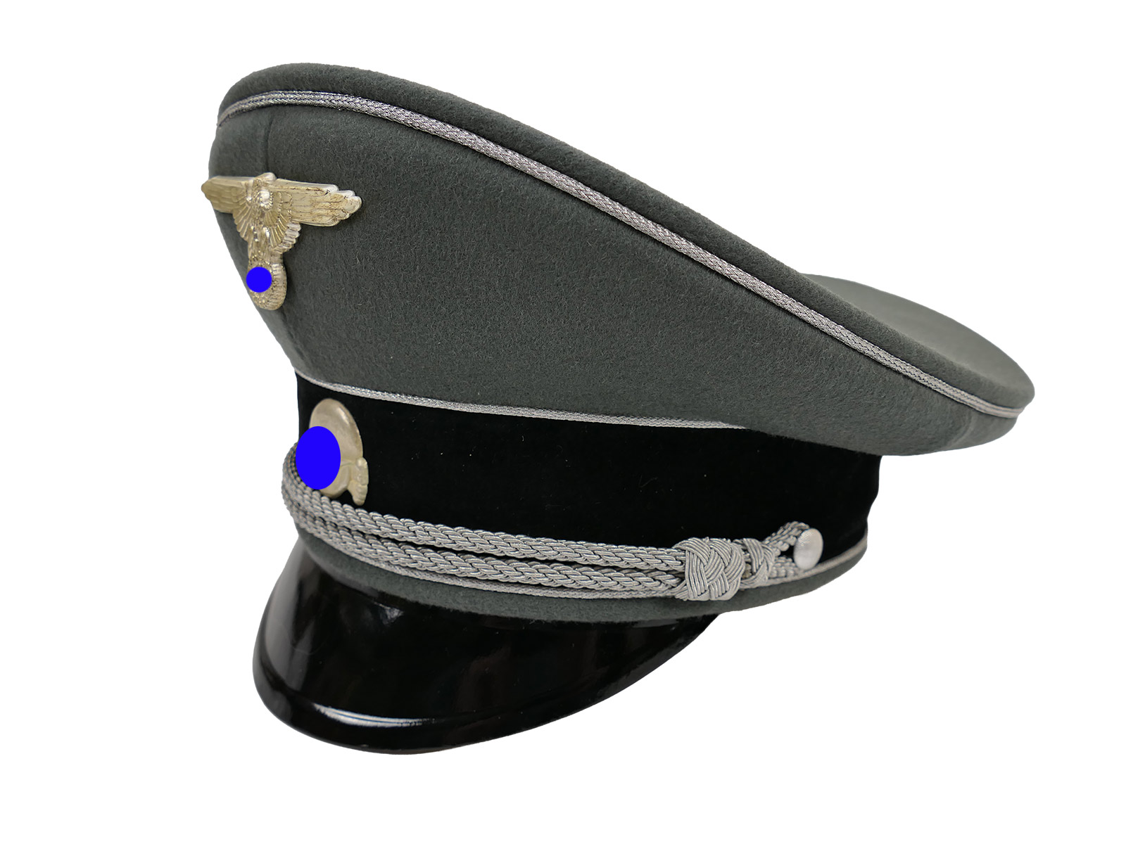 Waffen SS Schirmmütze General Gr.58 Top Museumsanfertigung mit Metall Effekten