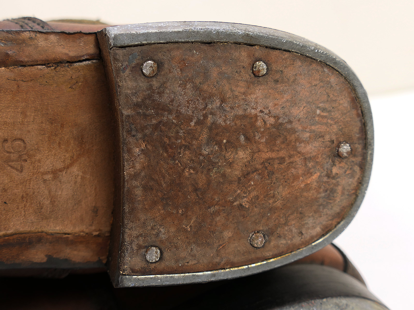 Einzelpaar - Wehrmacht DAK Tropenstiefel Hoch Afrikakorps Stiefel Gr.46 COLLECTION BATTLE WORN