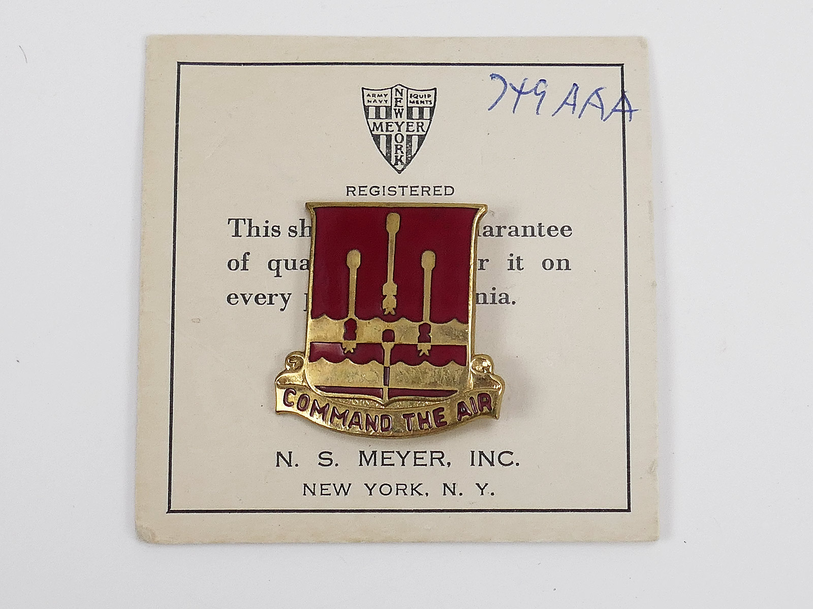 #B US WW2 Military Unit Crest Insignia 749th Anti Aircraft Artillery BN DUI Pin Medal Badge Abzeiche
