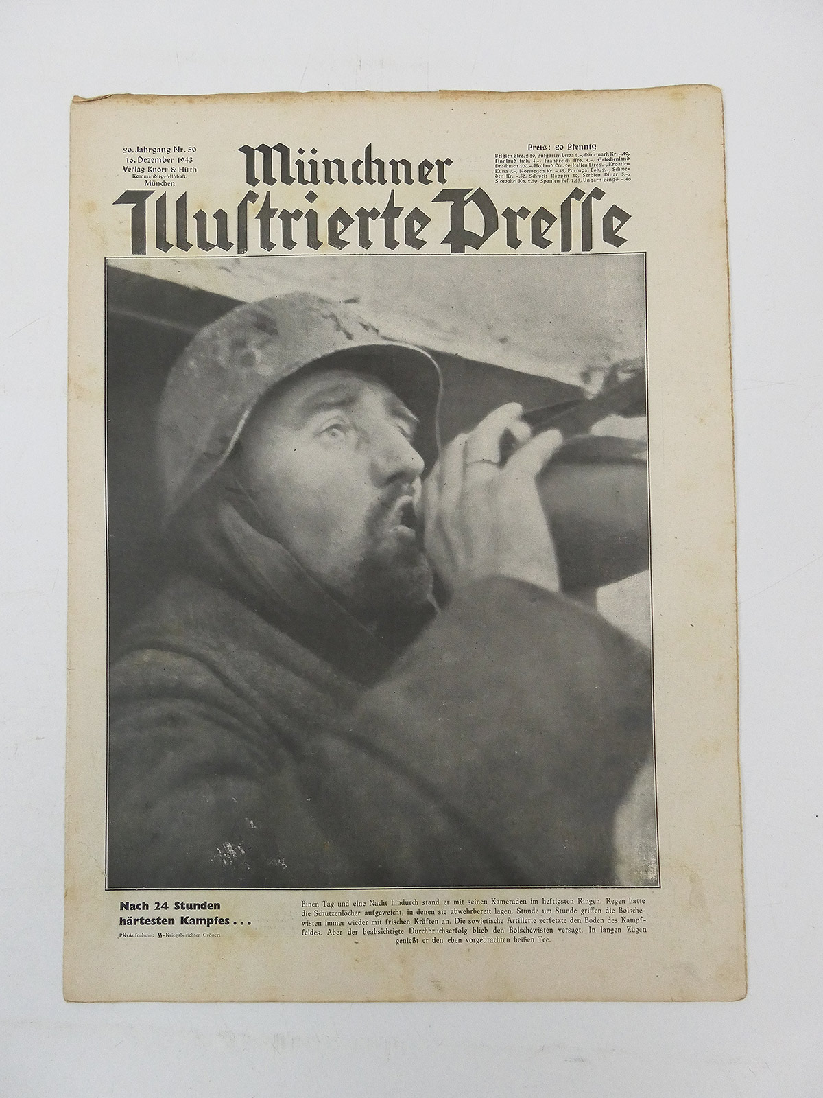 Münchner Zeitschrift Illustrierte Presse Zeitung JG20/Nr.50  Ausgabe 16.Dezember 1943