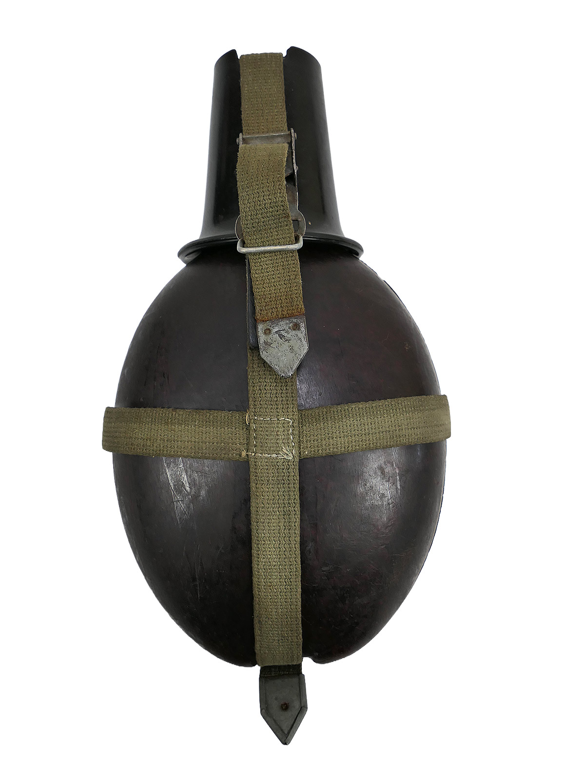 Wehrmacht DAK Afrikakorps Feldflasche Kokosnuss Tropen RITTER ALFURIT mit Becher COLLECTION BATTLE WORN
