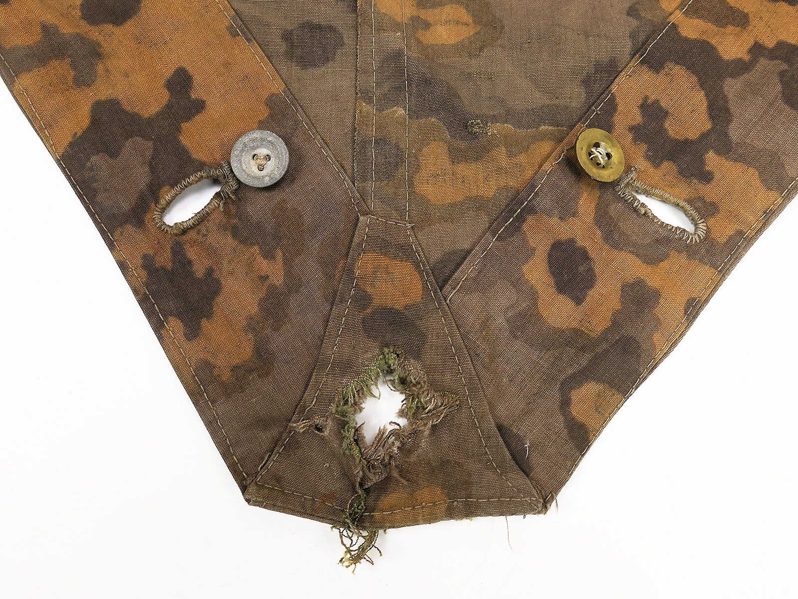 #B/ Waffen SS Original Zeltplane Eichenlaub Zeltbahn Tarnzeltbahn BATTLE WORN