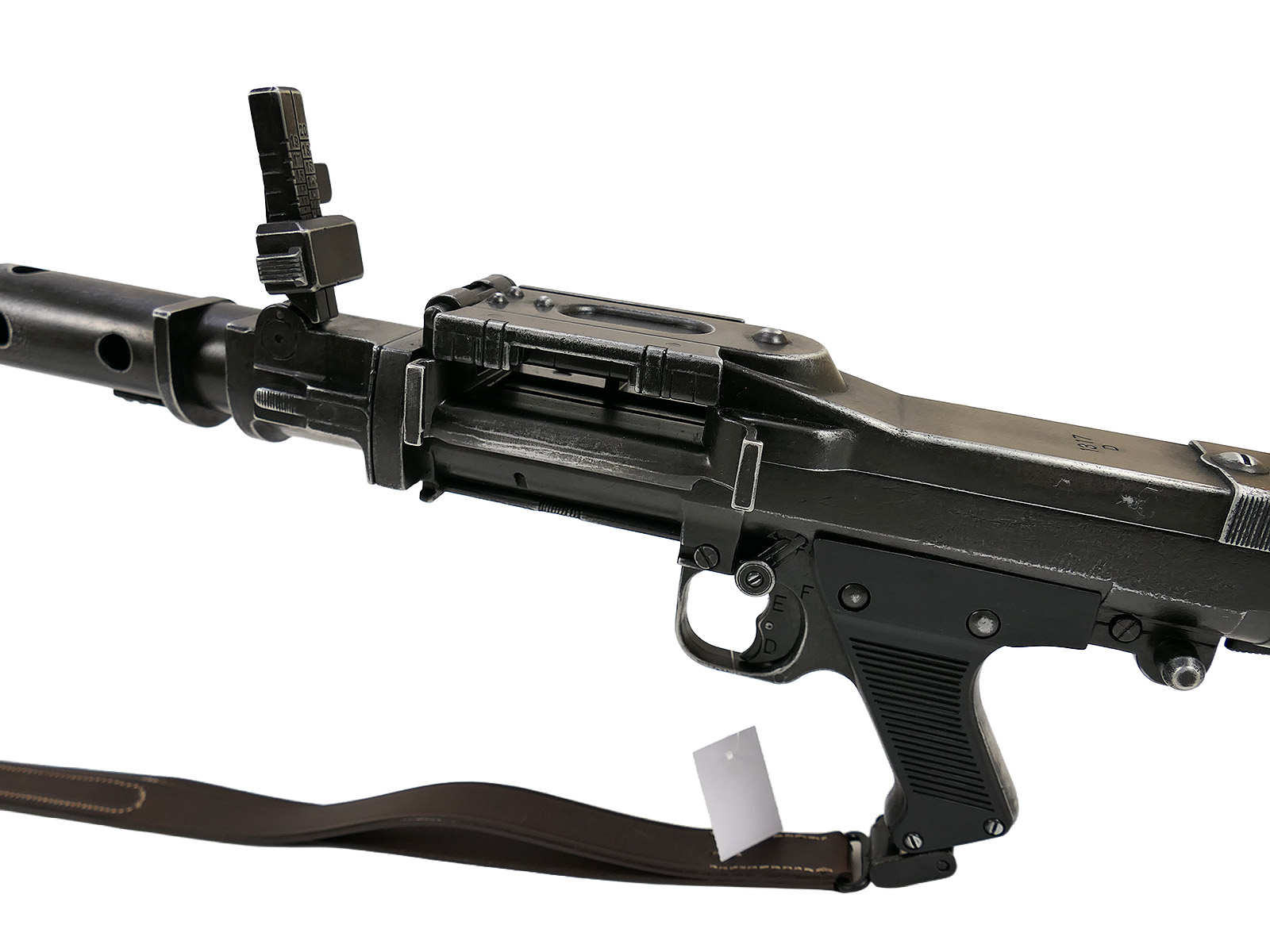 Wehrmacht Maschinengewehr MG34 Deko Modell Filmwaffe Metall mit Holz Schulterstütze und Trageriemen