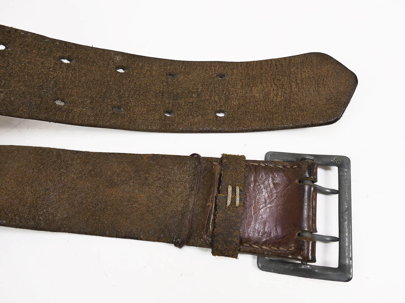 EINZELSTÜCK Vintage Assmann Zweidornkoppel Leibriemen 47mm Koppelriemen Lederkoppel 110cm