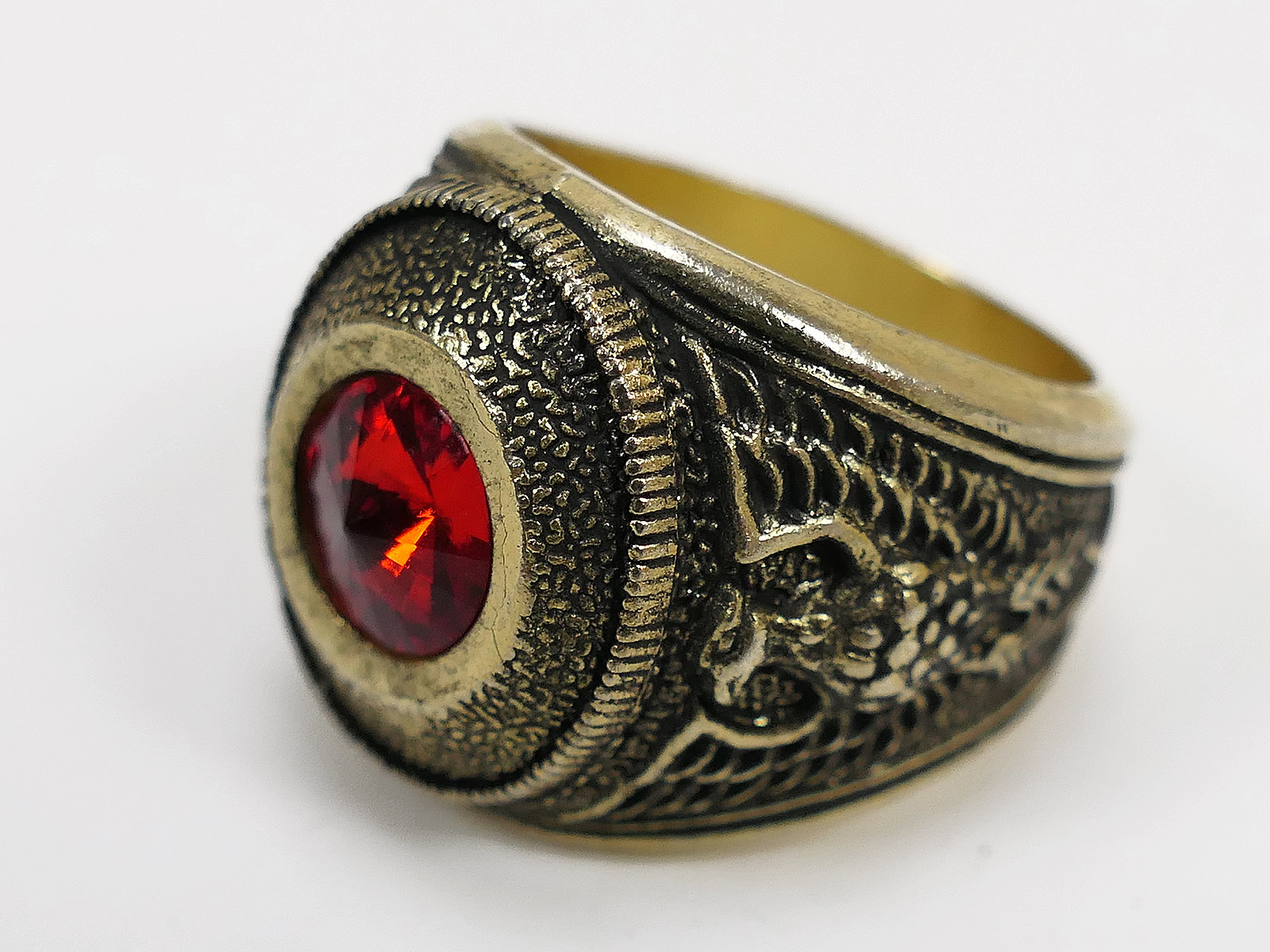 US Army Ring Traditionsring mit Rotem Stein 20mm