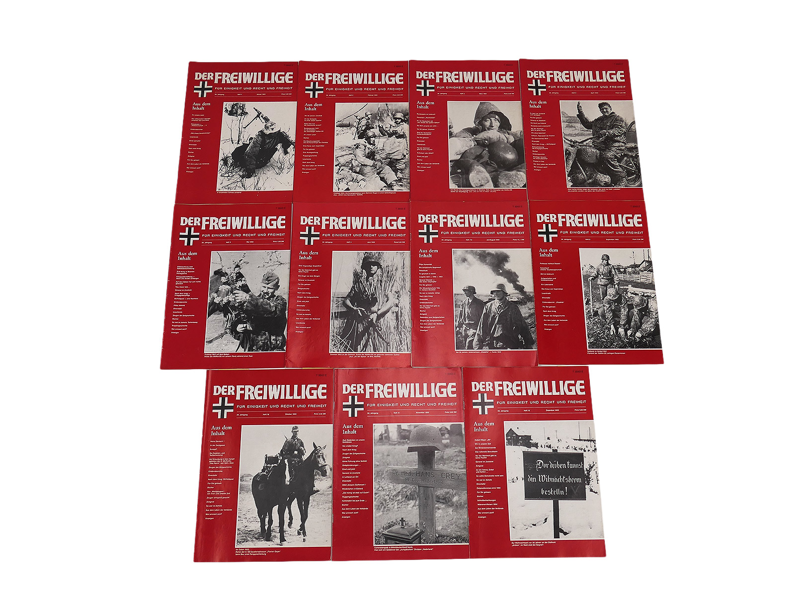 1993 - 11x Heft Magazin Zeitschrift Der Freiwillige / 2. Weltkrieg VOLLSTÄNDIG 39. Jahrgang