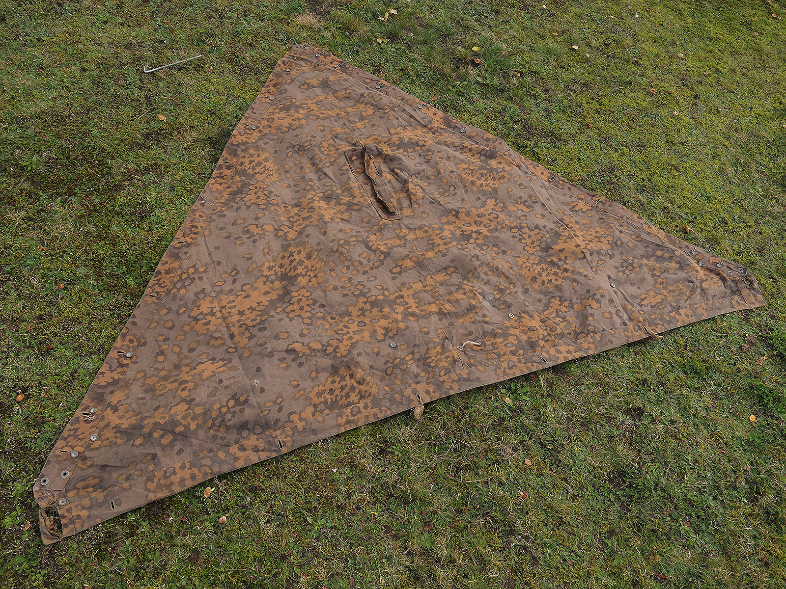 #B/ Waffen SS Original Zeltplane Eichenlaub Zeltbahn Tarnzeltbahn BATTLE WORN