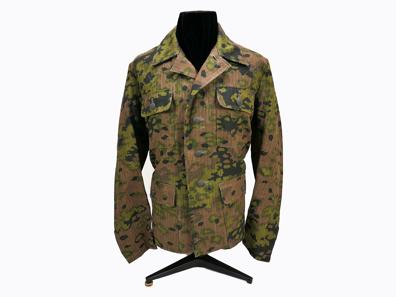 Waffen SS M-43 Drillich Feldbluse Tarnjacke Eichenlaub oak leaf A Viertaschenrock 