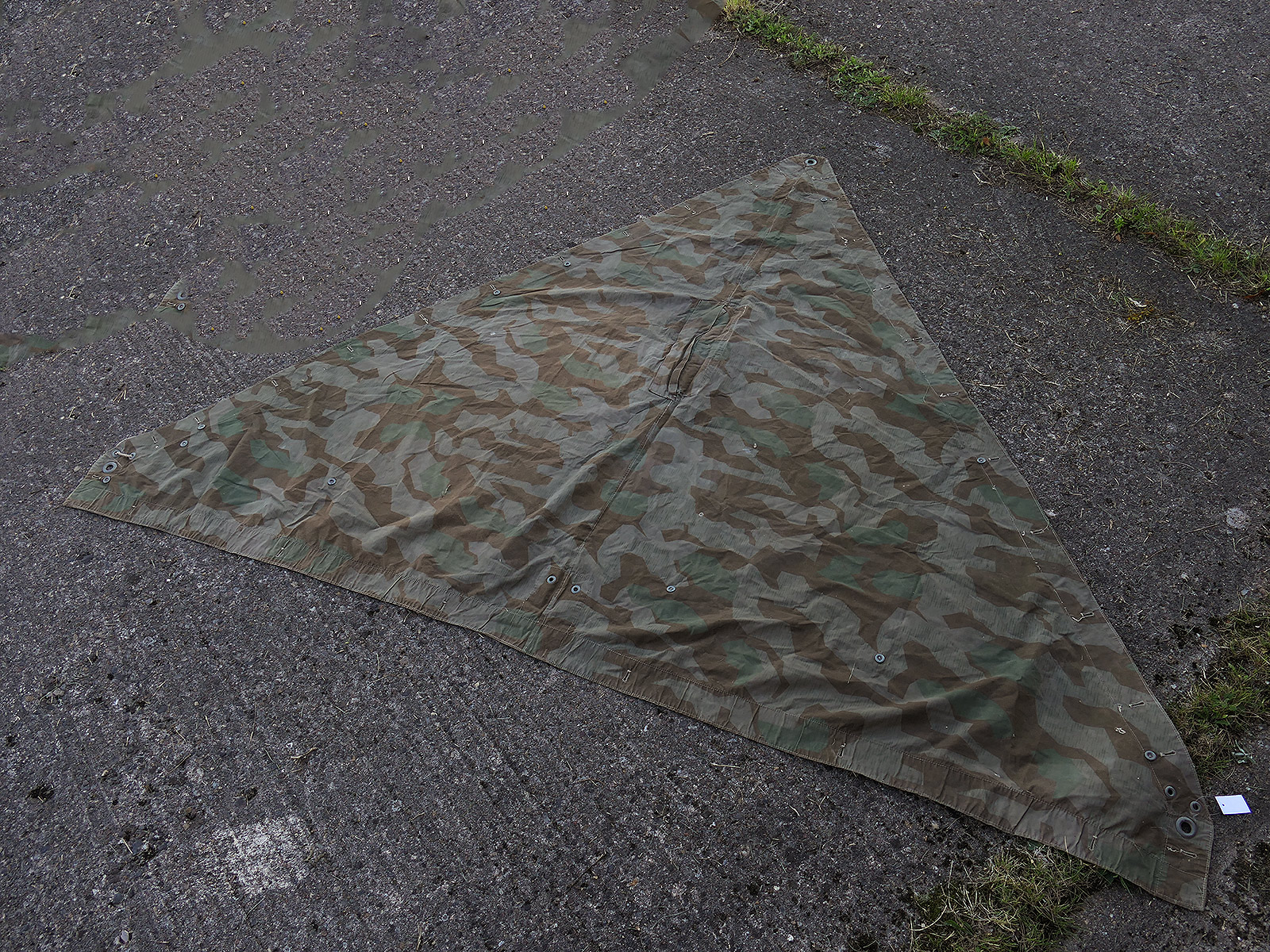 Wehrmacht Original Zeltplane M31 splittertarn Zeltbahn Tarnzeltbahn mit Hersteller BATTLE WORN