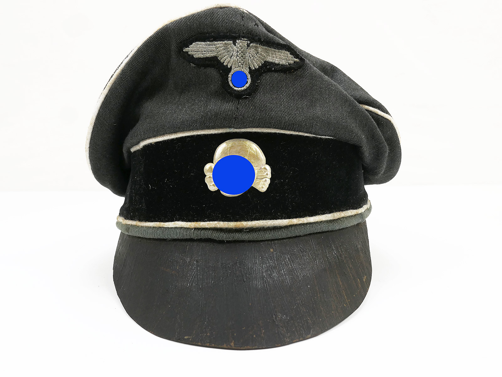 Waffen SS Infanterie Schirmmütze Crusher Cap Trikot Gr.59 mit Effekten Mix - Unikat 