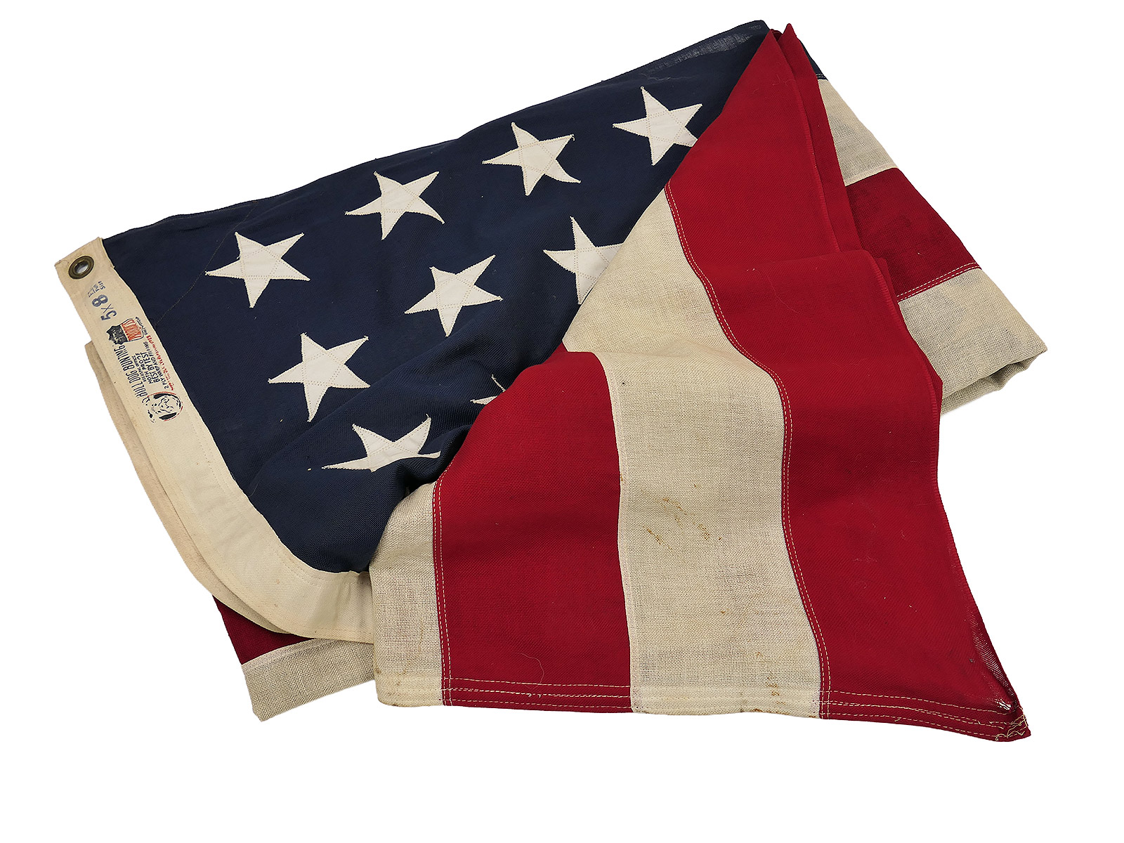 Original US ARMY Vintage Camp Jeep Fahne 48 Sterne Stars & Stripes Flagge BULLDOG BUNTING 5x8 ft. TOP