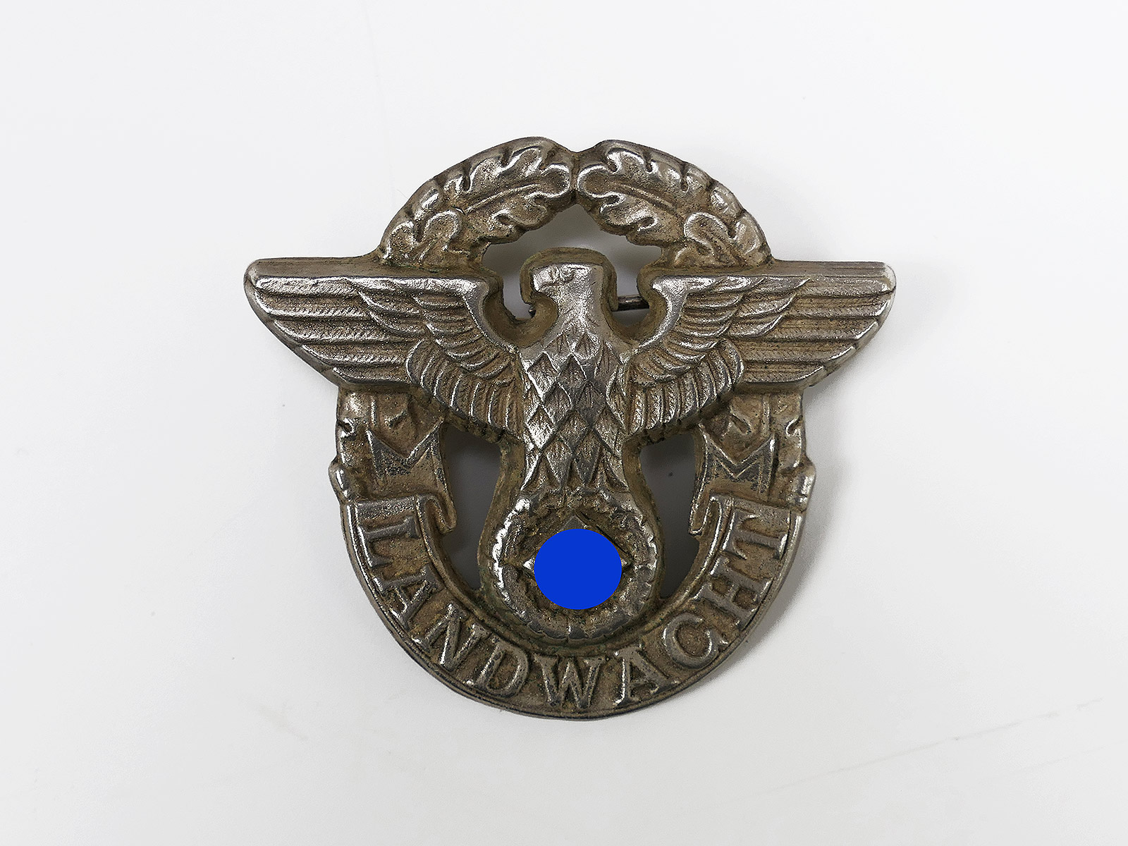 Wehrmacht Polizei Landwacht Mützenabzeichen an 2 Splinten Mützenadler Schirmmütze Mützenadler