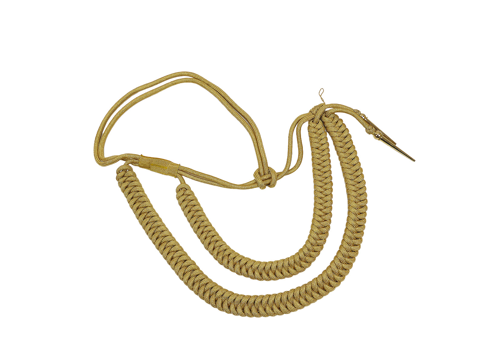 Wehrmacht Paradefangschnur Affenschaukel Adjutantenschnur - DOPPELT- Uniform Gold / Alu 