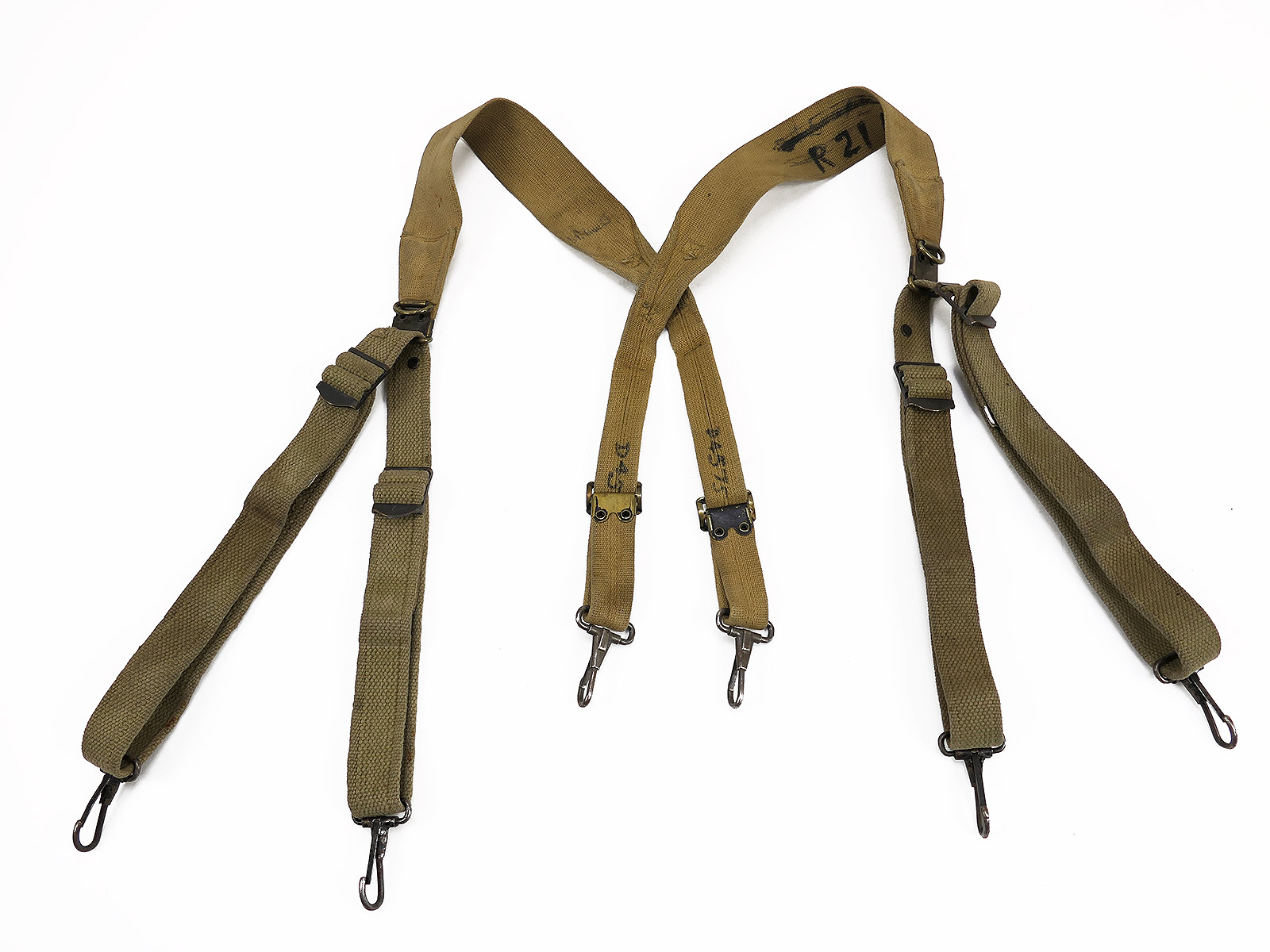 #02 Original US Army WW2 M1936 Suspenders 1941/42? Collection BATTLE WORN