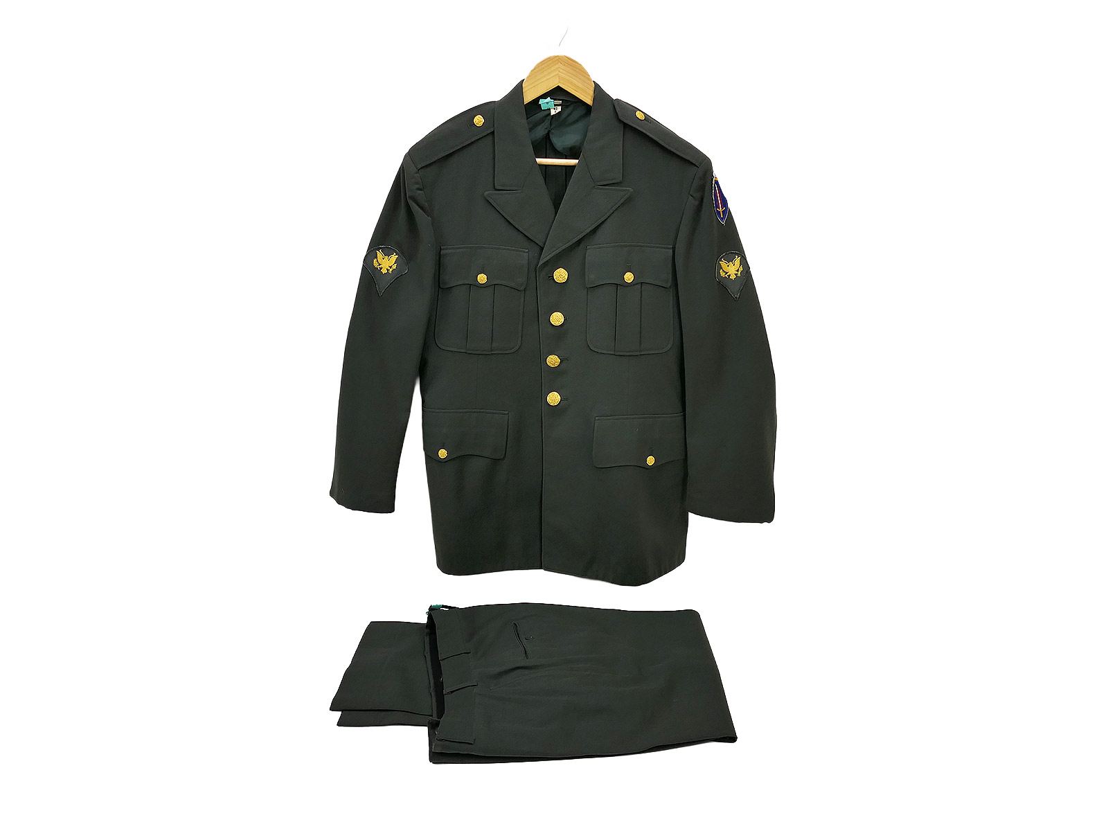 US Army Green Dress Uniform 1950`s Coat Man`s Army Green - Small Jacket & Trousers