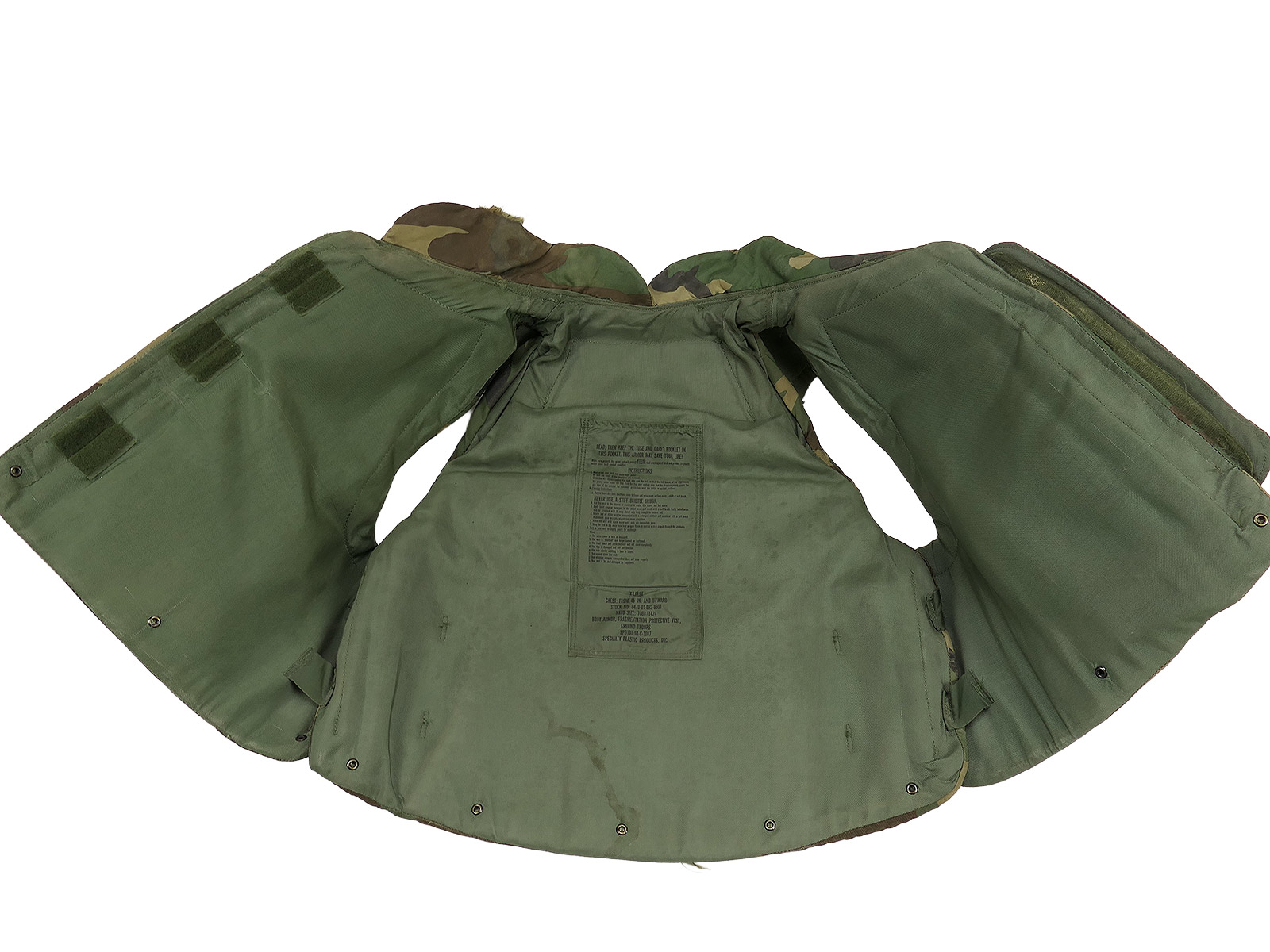 US ARMY Splitterschutzweste Gr. XL Body Armor Fragmentation Protective Vest 1994
