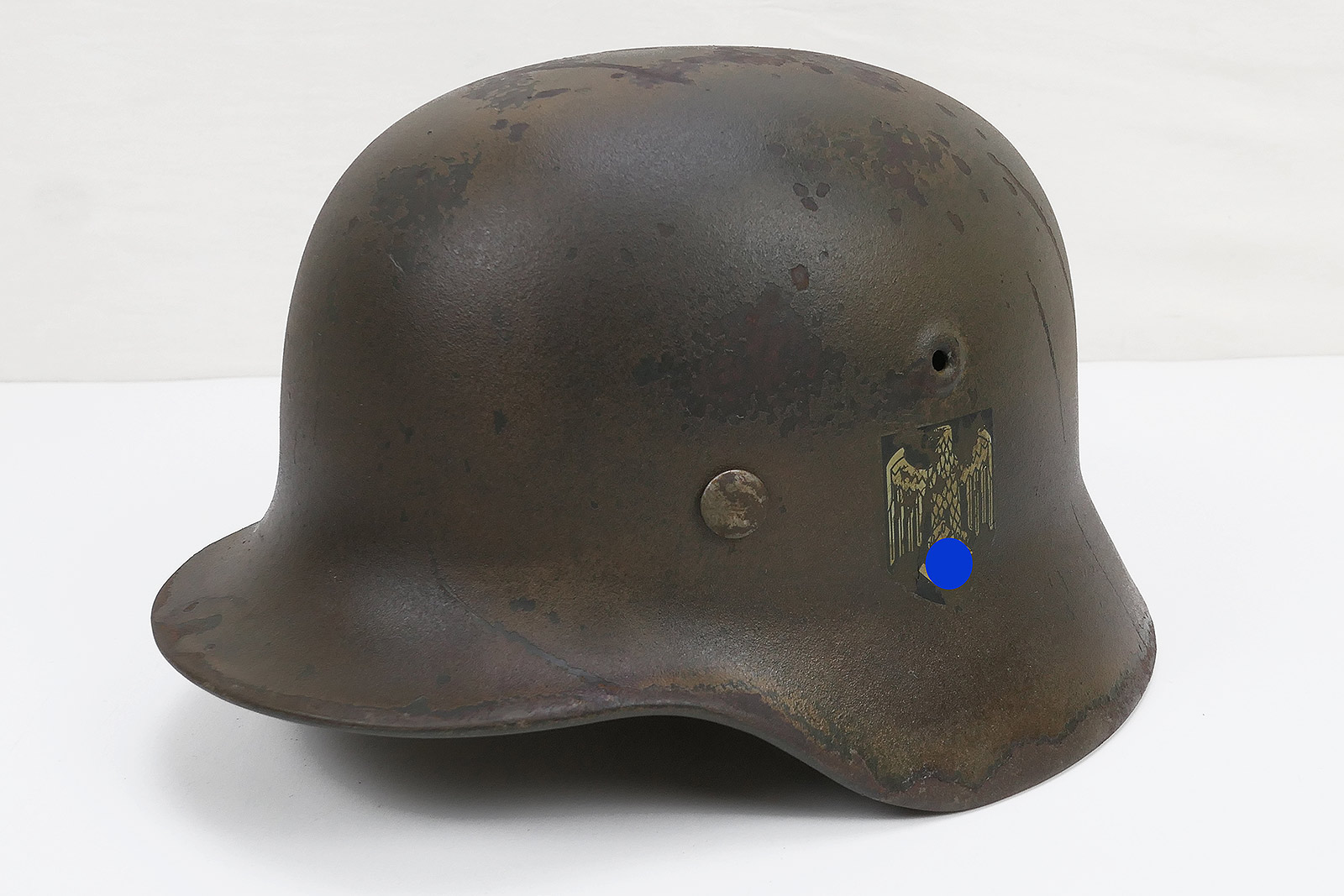 Wehrmacht Camouflage Stahlhelm M40 mit Helmfutter Gr.57 Normandie Tarnhelm