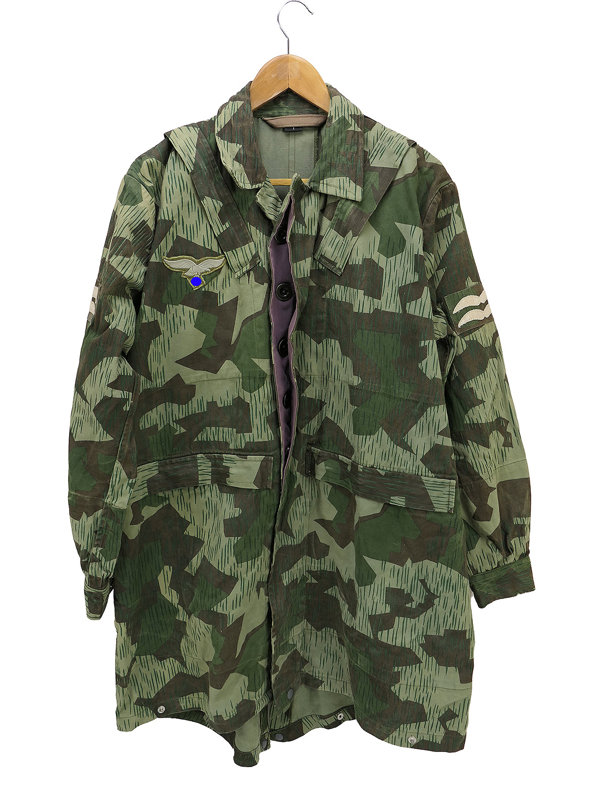Luftwaffe Fallschirmjäger Knochensack Gr.1 Splittertarn mit Abzeichen COLLECTION BATTLE WORN