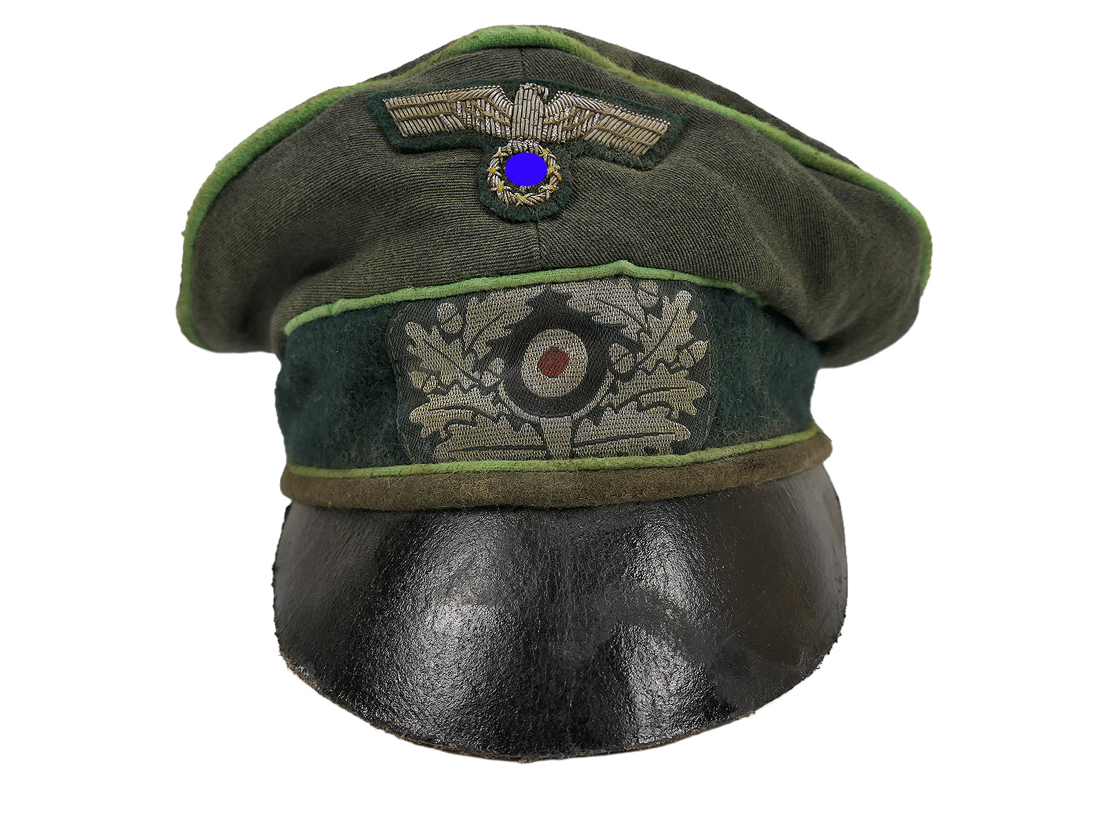 Wehrmacht Heeres Schirmmütze Offizier Gebirgsjäger Crusher Cap Gr.58 mit Mützenadler / Kokarde
