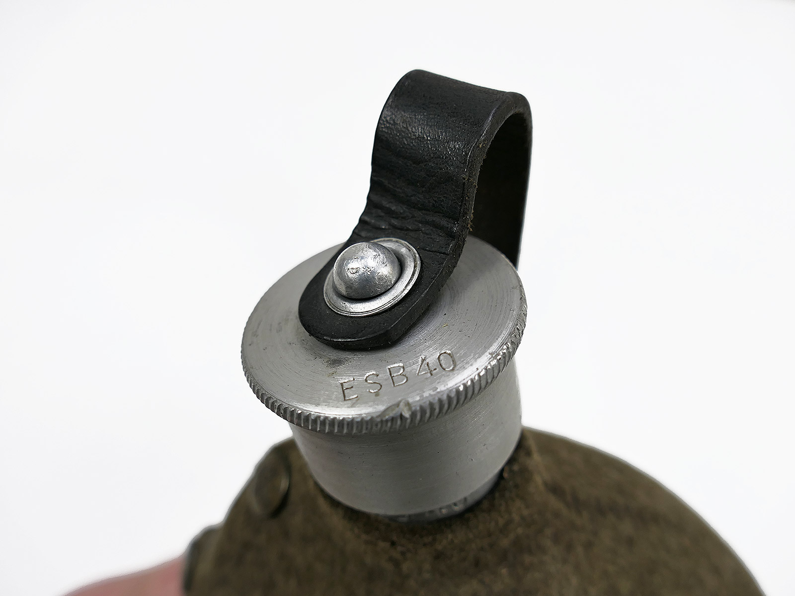 Wehrmacht Feldflasche ESB40 mit Original Alu Becher WAL39  COLLECTION BATTLE WORN