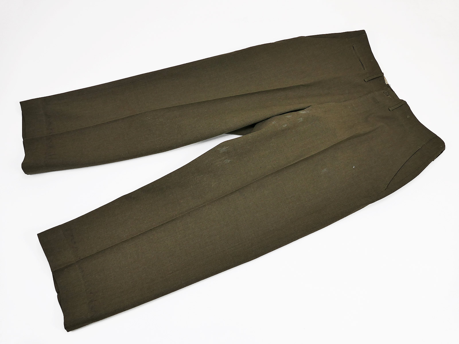 P1694248 Original US M1945 Feldhose Trousers Field wool Serge OD33 18OZ mit Maßen - W38/L31 Dated 1952