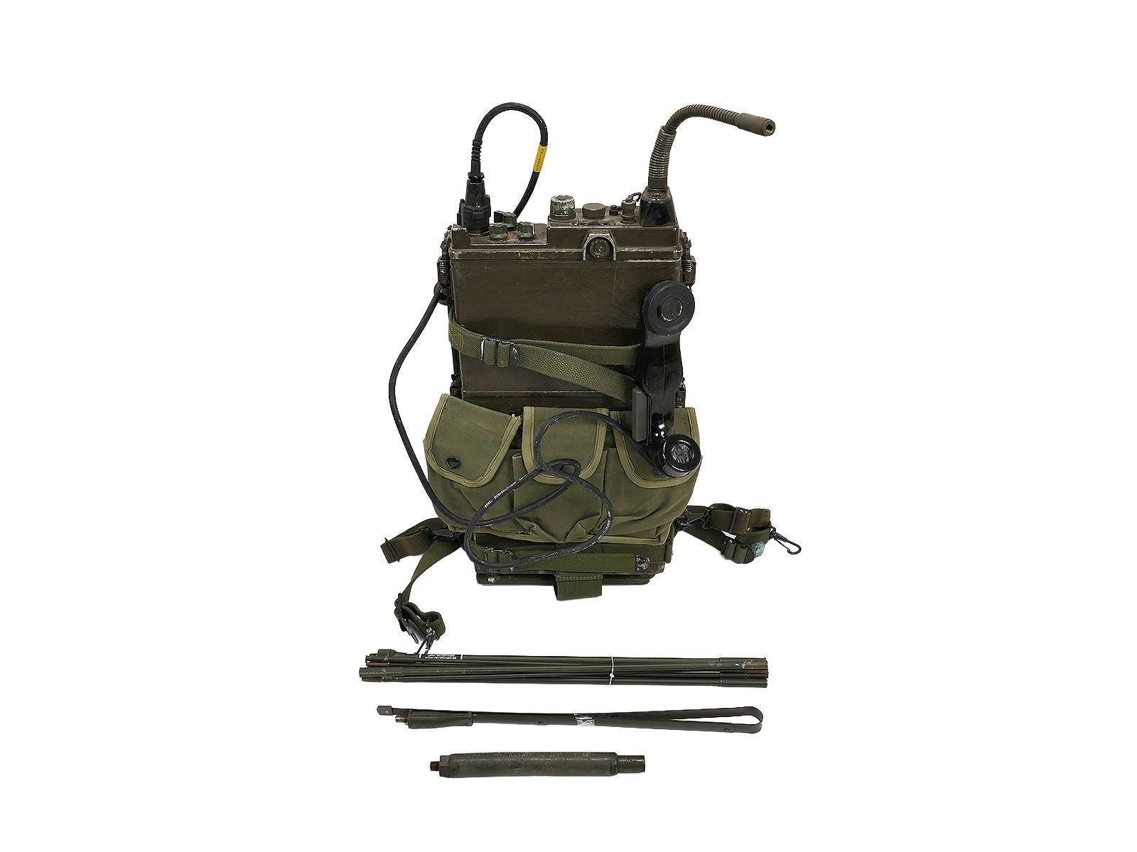 #155 US ARMY FUNKGERÄT VIETNAM RADIO RECEIVER PRC-9/10 mit Zubehör Antenne Handapparat Tasche ...