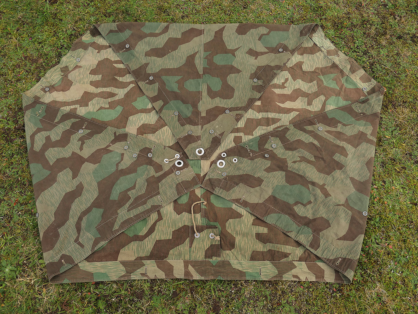 Wehrmacht Original Zeltplane M31 splittertarn Zeltbahn Tarnzeltbahn COLLECTION BATTLE WORN