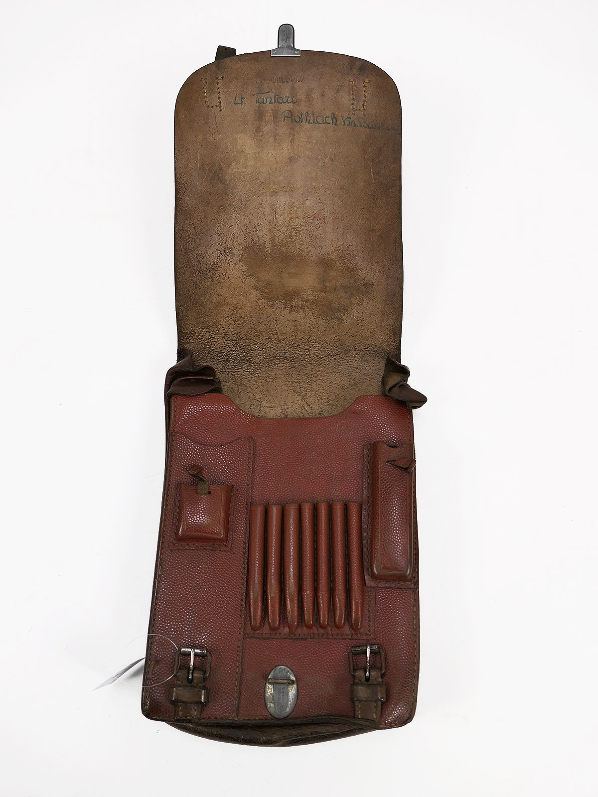 Wehrmacht / Luftwaffe Kartentasche Leder braun RBNr. Meldetasche COLLECTION