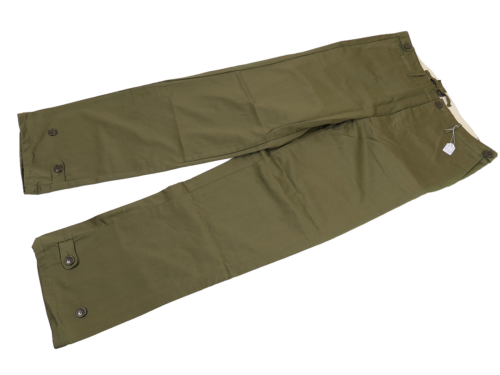 Einzelstück US ARMY M-1943 Trousers Field Cotton O.D. 34inch Feldhose GI WW2 BATTLE WORN