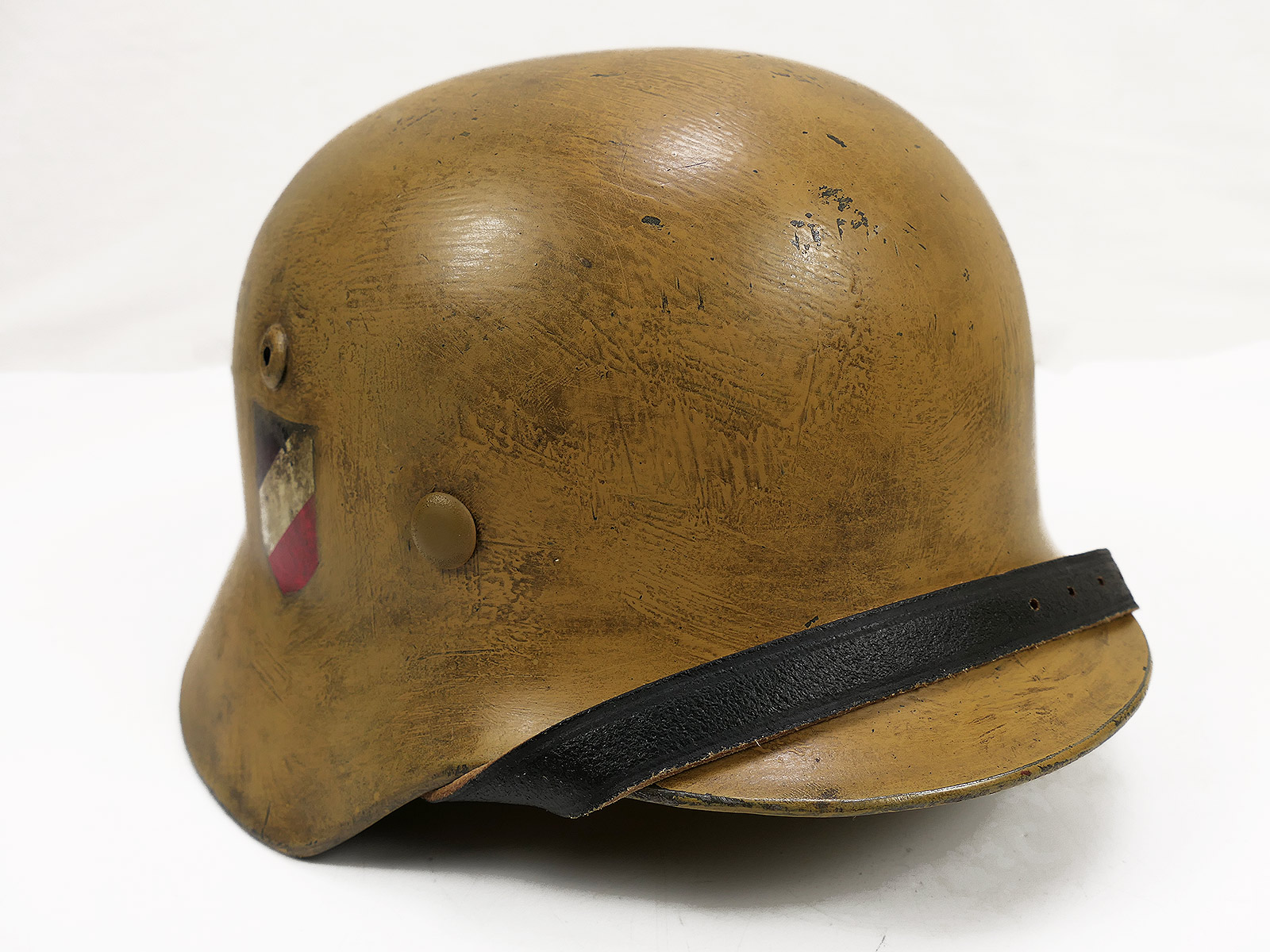 Wehrmacht DAK Afrikakorps Stahlhelm TYP M35 mit Helmfutter Gr.58 Tropenhelm BATTLE WORN