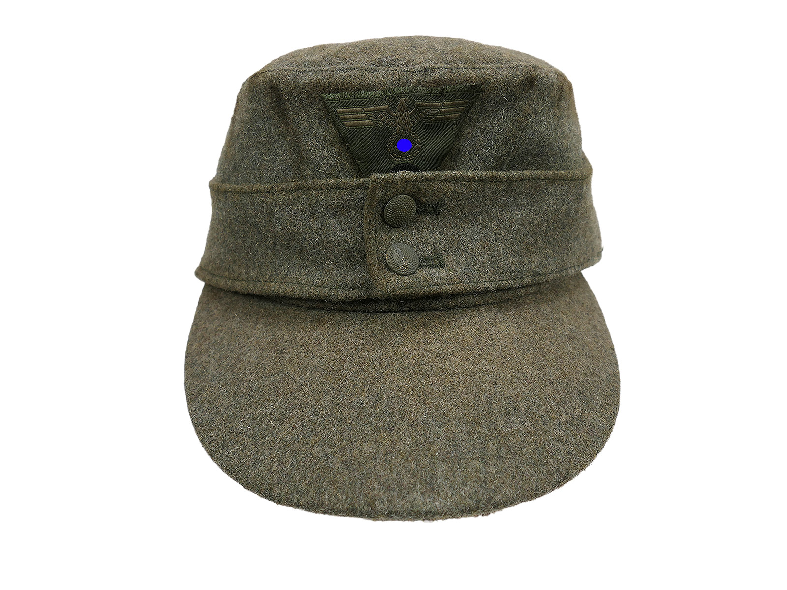 Wehrmacht M43 Feldmütze M1943 mit Trapez Effekten Mützenadler Gr.59/60 BATTLE WORN
