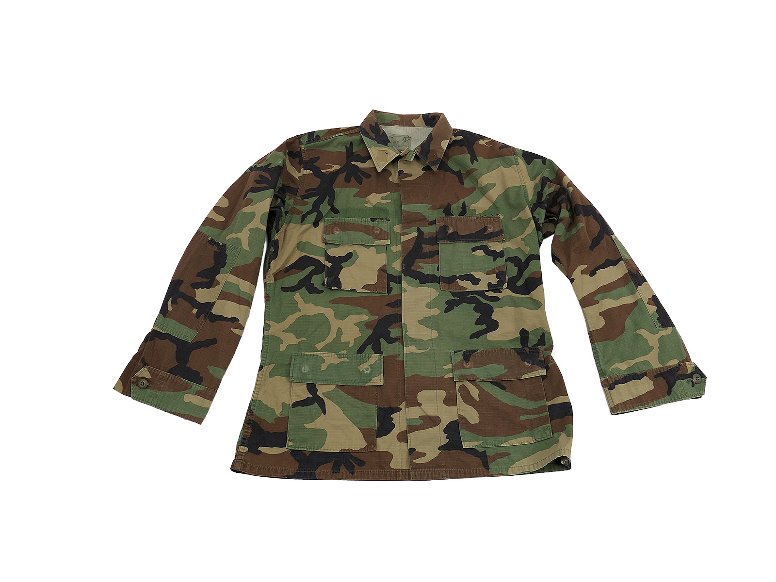 US ARMY BDU Feldhemd Coat Woodland Camouflage Combat LARGE Long Tarnhemd leichteTarnjacke