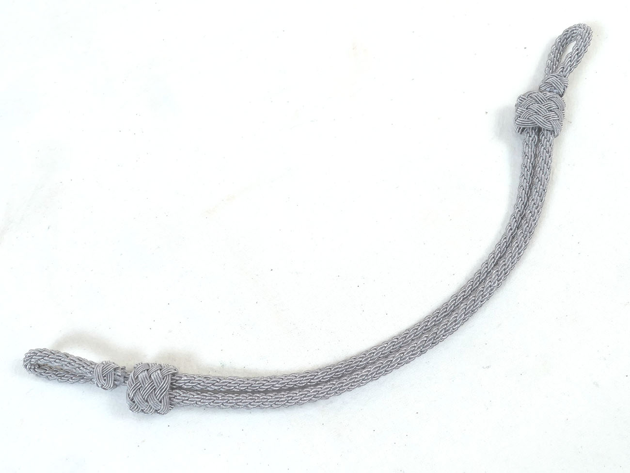 Wehrmacht Mützenkordel Offizier für Schirmmütze, silber
