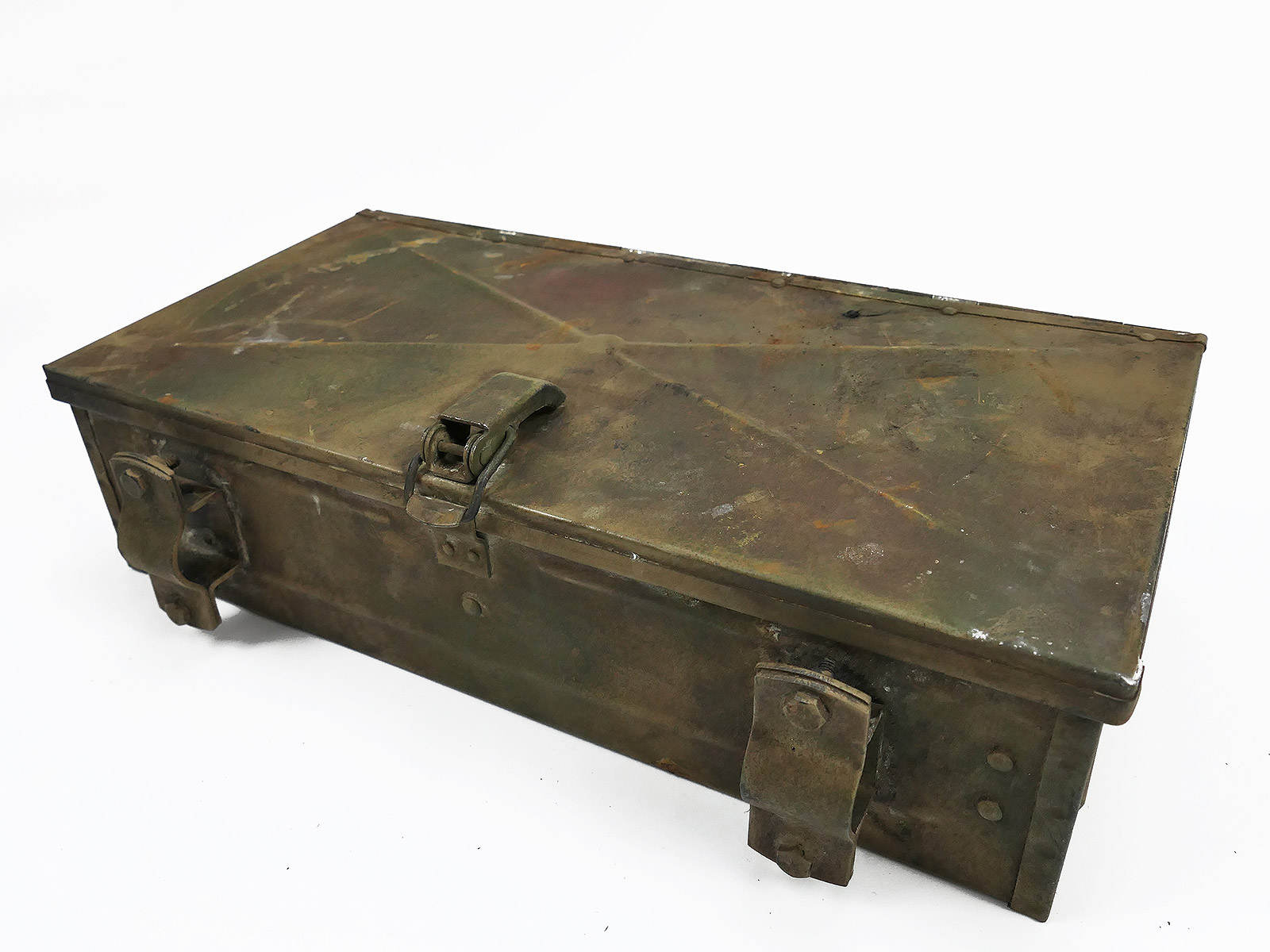 P1760126 Wehrmacht Truppenfahrrad Rahmen Kasten Kiste camouflage f. Gurtkasten / Handgranaten Metallkasten