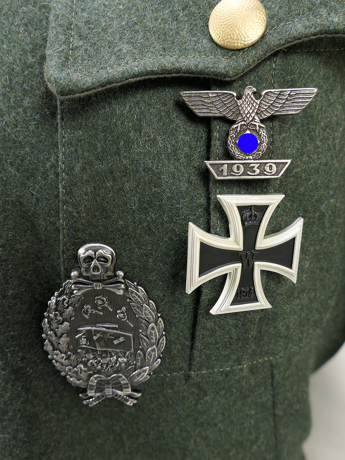 Wehrmacht M36 Uniform Feldbluse General Gr.54 mit Ritterkreuz Pour Le Merite Spanienkreuz effektiert