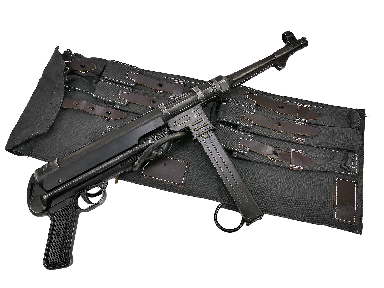 SET MP40 Maschinenpistole Wehrmacht Deko Metall Modell mit LW Transporttasche Fallschirmjäger