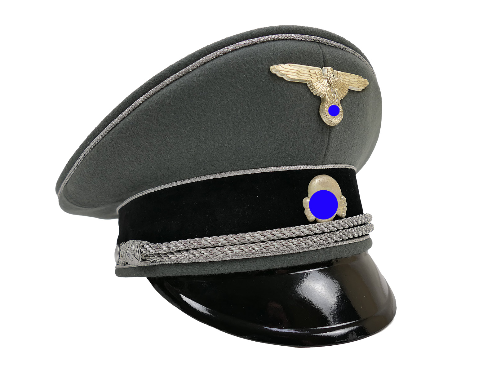 Waffen SS Schirmmütze General Gr.58 Top Museumsanfertigung mit Metall Effekten