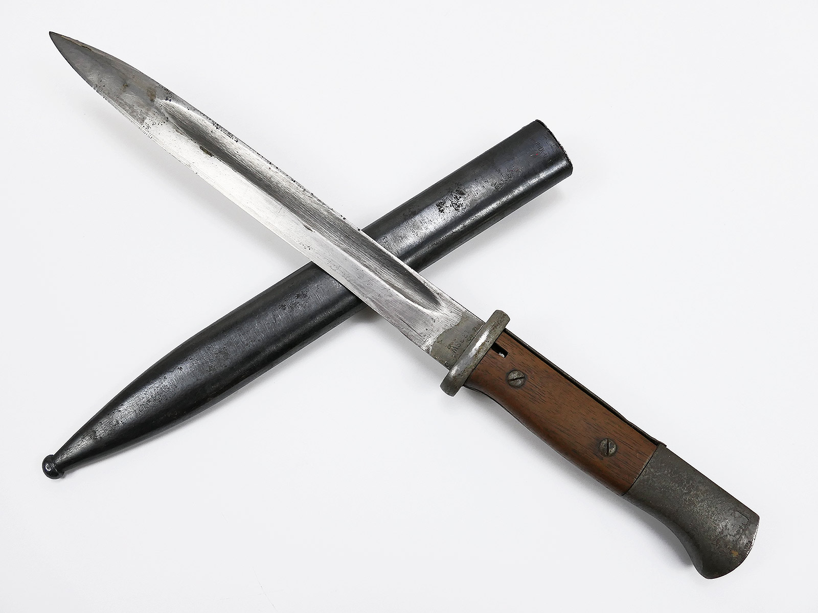 #02/ Wehrmacht Bajonett M84/98 K98 / Seitengewehr 43 asw mit Scheide