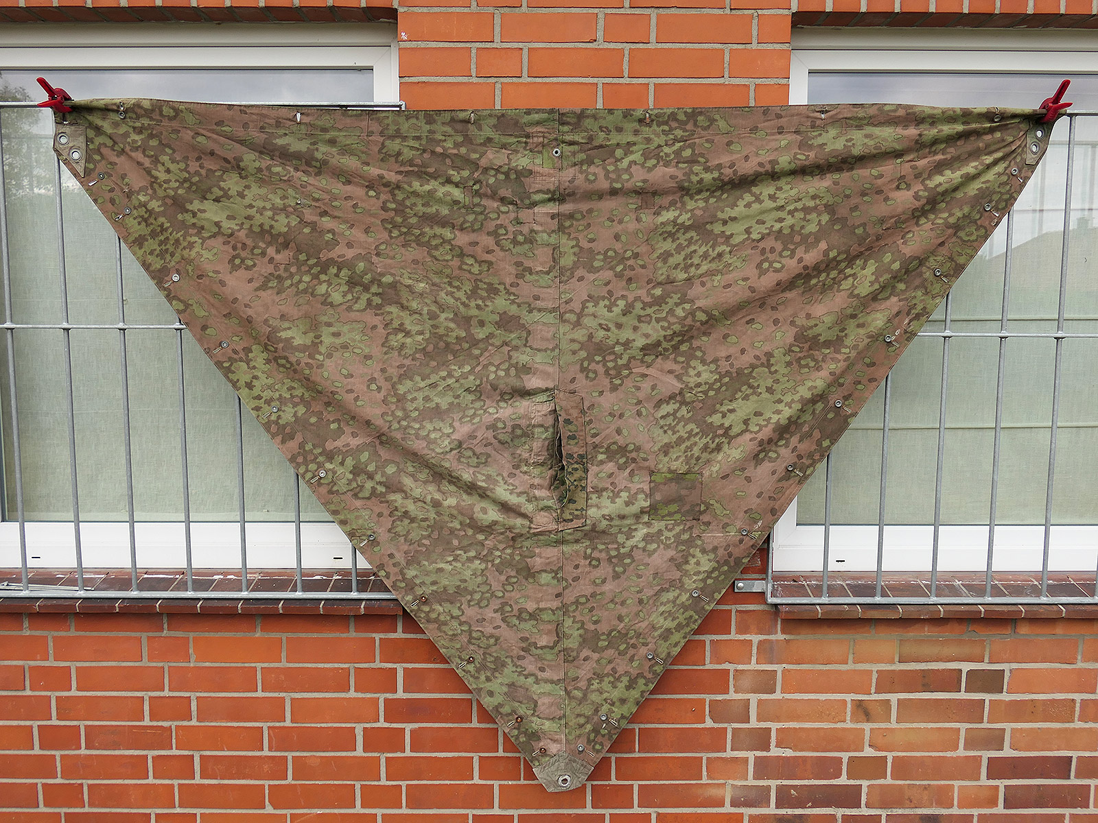 #A/ Waffen SS Original Zeltplane Eichenlaub Zeltbahn Tarnzeltbahn BATTLE WORN