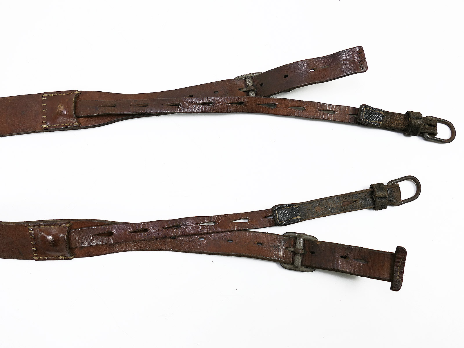 Einzelstück - Wehrmacht Original Y-Riemen Leder Koppeltragegestell Franz Brehme 1942 Top!  COLLECTION