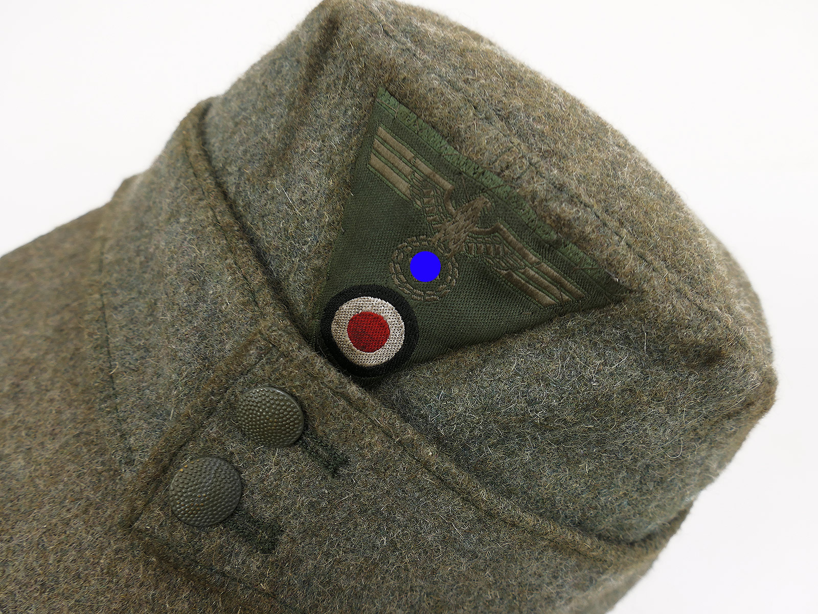 Wehrmacht M43 Feldmütze M1943 mit Trapez Effekten Mützenadler Gr.59/60 BATTLE WORN