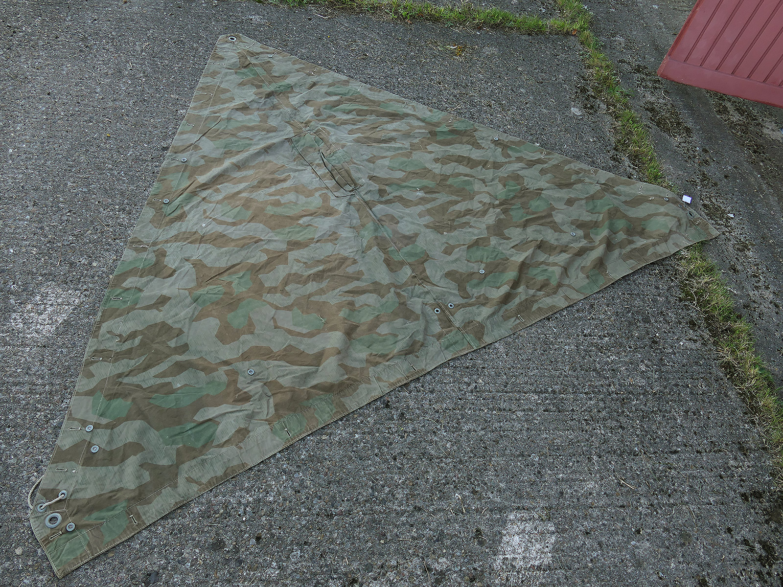 Wehrmacht Original Zeltplane M31 splittertarn Zeltbahn Tarnzeltbahn mit Hersteller BATTLE WORN