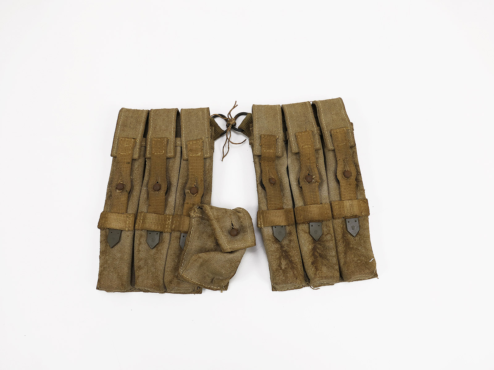 #Z1 Wehrmacht DAK Afrika Korps Paar MP 38/40 Magazintaschen HELL MP38 MP40 Web Leinen Tasche